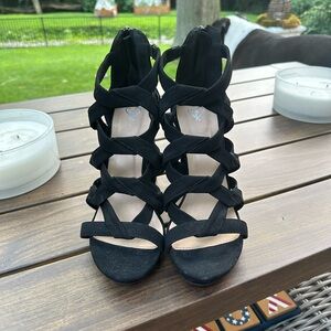 Black OpenToe Dress Shoes Heels PROM